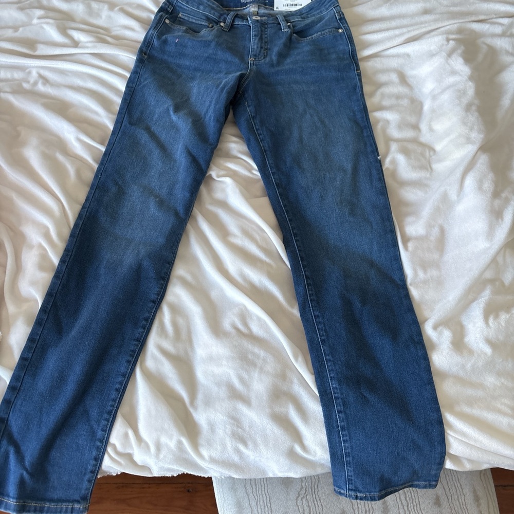 Straight Leg Jeans Denim Blue Slim Leg Size 2